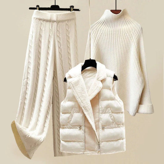 Women's Knitted Three Piece Set - Fashinoza