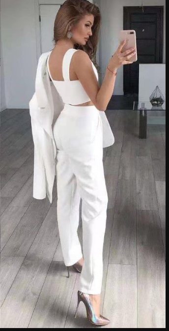 Women's Two Piece Suit Blazer Pant Set