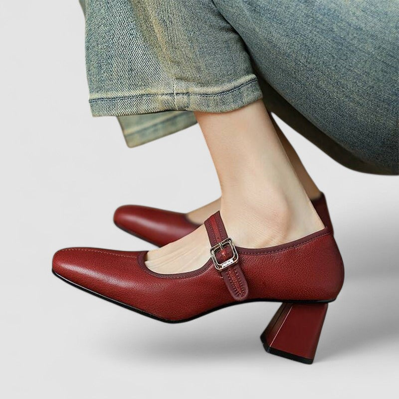 Women's Square Toe Block Heels