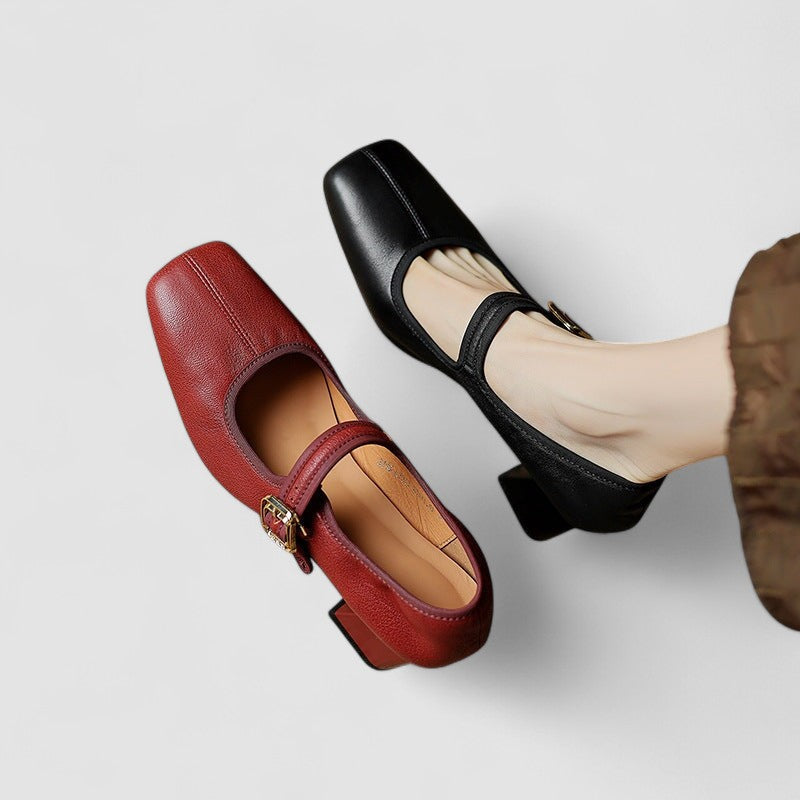Women's Square Toe Block Heels