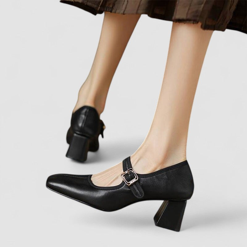 Women's Square Toe Block Heels