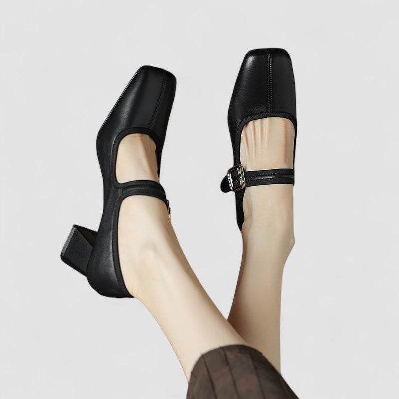 Women's Square Toe Block Heels