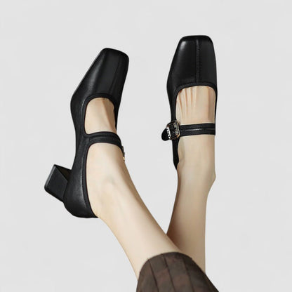 Women's Square Toe Block Heels