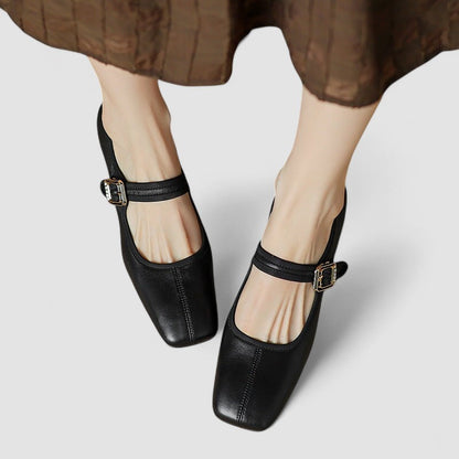 Women's Square Toe Block Heels - Fashinoza
