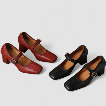 Women's Square Toe Block Heels