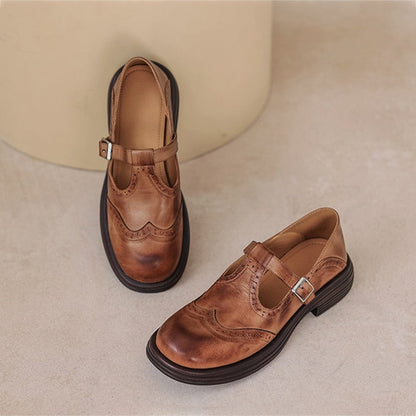 Women's Mary Jane Shoes Closed Toe Buckle Strap