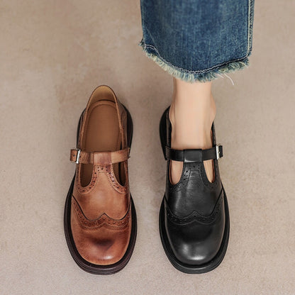 Women's Mary Jane Shoes Closed Toe Buckle Strap