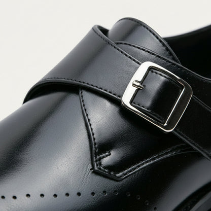 Men's Italian Leather Dress Shoes Buckle Black