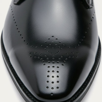 Men's Italian Leather Dress Shoes Buckle Black