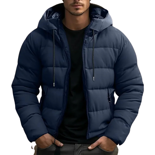 Men's Quilted Puffer Jacket Hooded - Fashinoza
