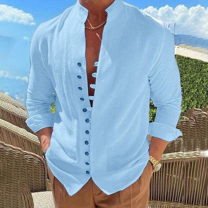 Men's Long Sleeve Button Down Casual Shirt - Fashinoza