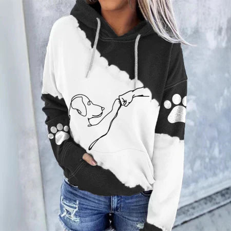 Women’s Dog Paw Print Graphic Hoodie