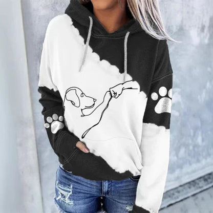 Women’s Dog Paw Print Graphic Hoodie