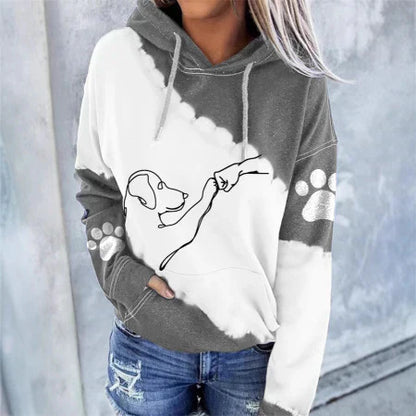 Women’s Dog Paw Print Graphic Hoodie