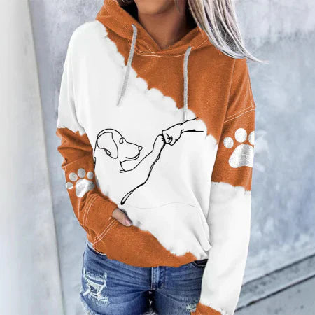 Women’s Dog Paw Print Graphic Hoodie