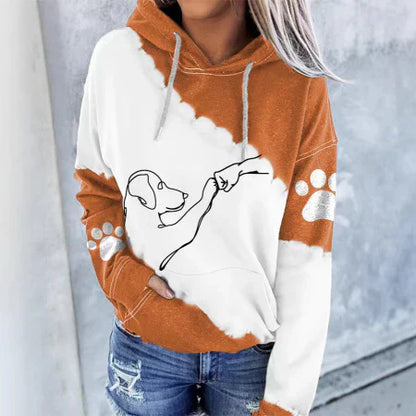 Women’s Dog Paw Print Graphic Hoodie