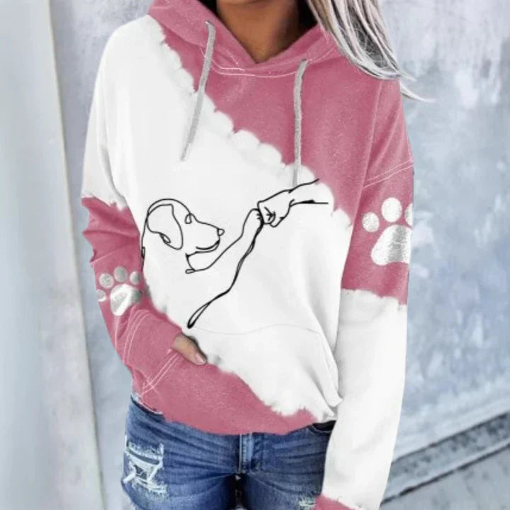 Women’s Dog Paw Print Graphic Hoodie