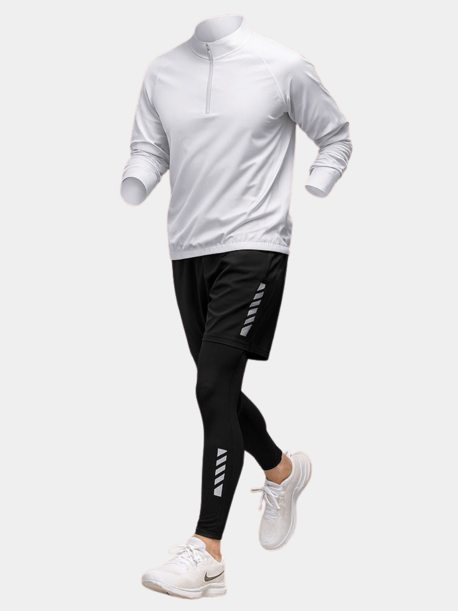 Men's Long Sleeve Quarter Zip Activewear Set - Fashinoza