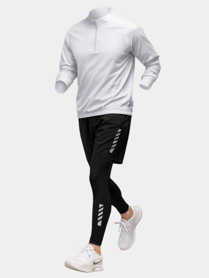 Men's Long Sleeve Quarter Zip Activewear Set - Fashinoza