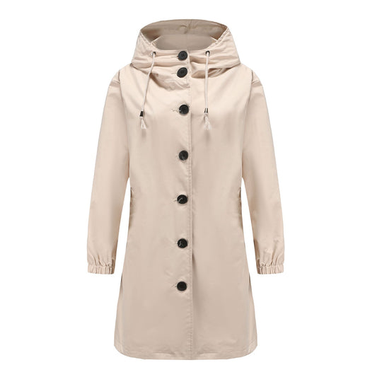 Women's Hooded Longline Coat - Fashinoza