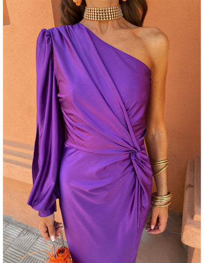 Image of Mckenzie | Women's One Shoulder Midi Dress