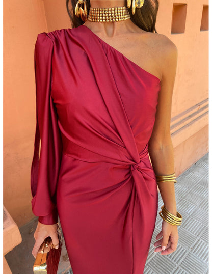 Image of Mckenzie | Women's One Shoulder Midi Dress