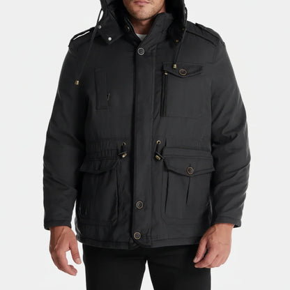 Men's Hooded Cargo Jacket - Fashinoza