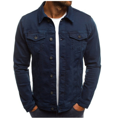 Men's Denim Jacket Multi-Pocket Blue