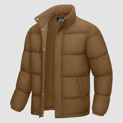 Men's Down Puffer Jacket Water-Resistant Windproof Warm Black