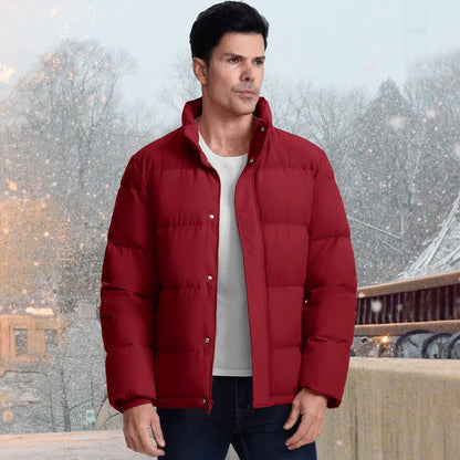 Men's Down Puffer Jacket Water-Resistant Windproof Warm Black