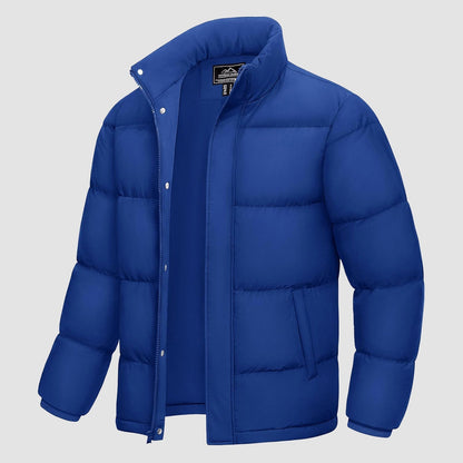 Men's Down Puffer Jacket Water-Resistant Windproof Warm Black