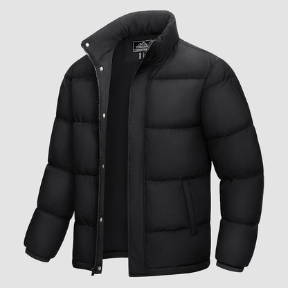 Men's Down Puffer Jacket Water-Resistant Windproof Warm Black - Fashinoza