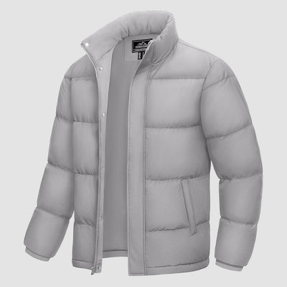 Men's Down Puffer Jacket Water-Resistant Windproof Warm Black