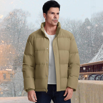 Men's Down Puffer Jacket Water-Resistant Windproof Warm Black