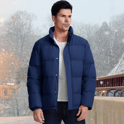 Men's Down Puffer Jacket Water-Resistant Windproof Warm Black
