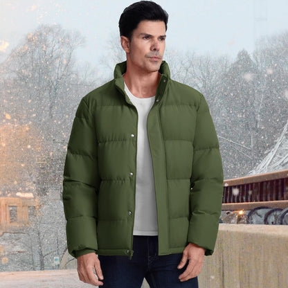 Men's Down Puffer Jacket Water-Resistant Windproof Warm Black