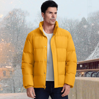 Men's Down Puffer Jacket Water-Resistant Windproof Warm Black