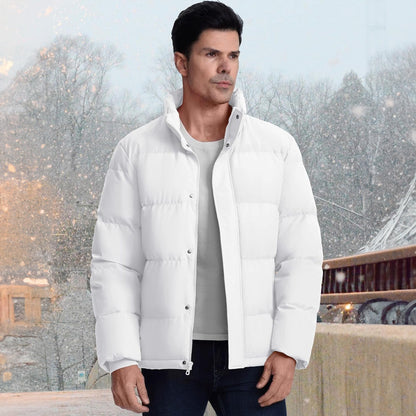 Men's Down Puffer Jacket Water-Resistant Windproof Warm Black