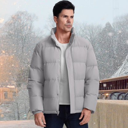 Men's Down Puffer Jacket Water-Resistant Windproof Warm Black