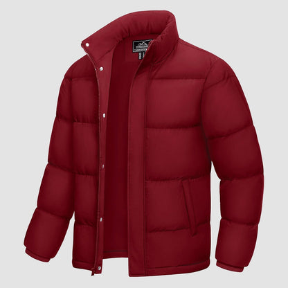 Men's Down Puffer Jacket Water-Resistant Windproof Warm Black
