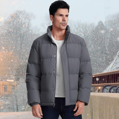 Men's Down Puffer Jacket Water-Resistant Windproof Warm Black