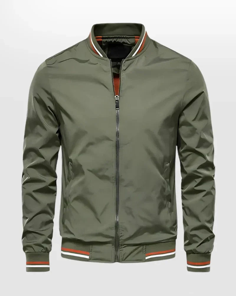 Men's Striped Bomber Jacket Lightweight Breathable - Fashinoza