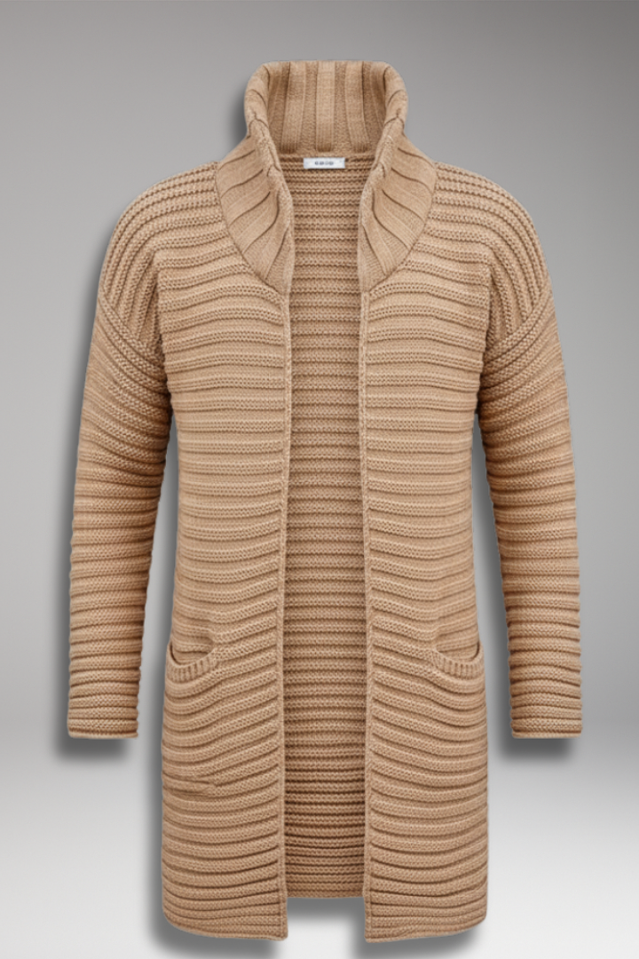 Men's Knit Cardigan Sweater with Pockets - 
Fashinoza