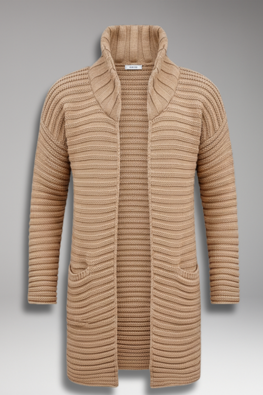 Men's Knit Cardigan Sweater with Pockets - 
Fashinoza