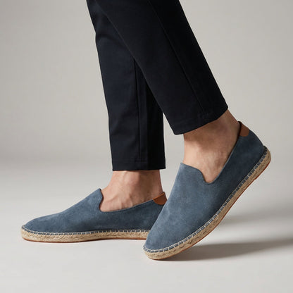 Men's Suede Espadrille Shoes Jute Sole Brown - 
Fashinoza