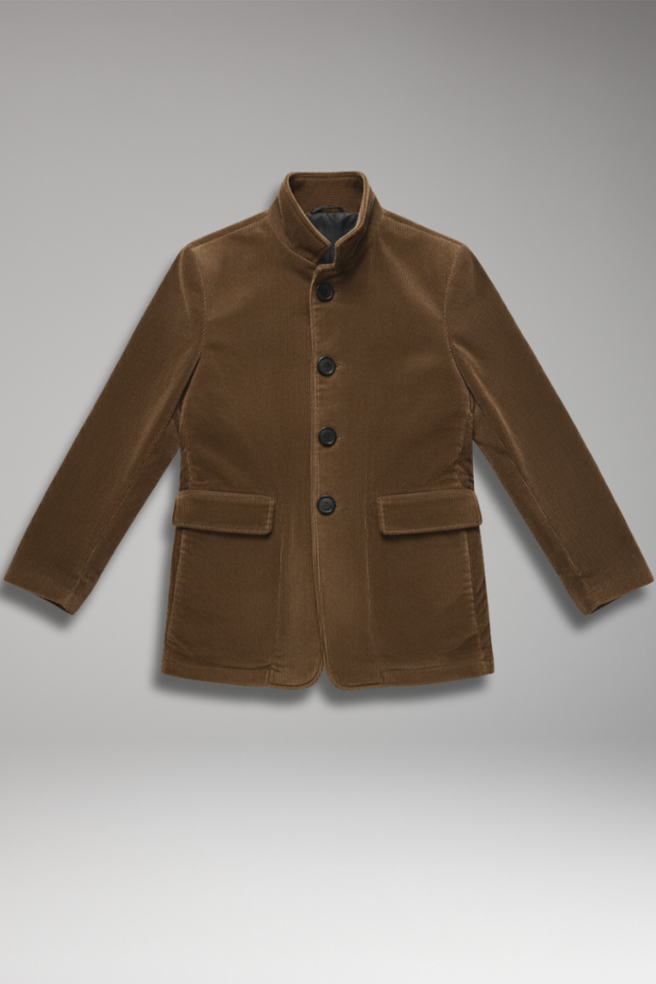 Men's Corduroy Jacket Button Front Collar Tan - 
Fashinoza