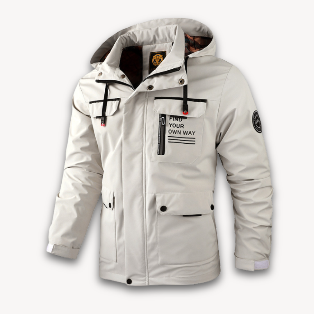 Men's Waterproof Hooded Jacket Lightweight Breathable - Fashinoza