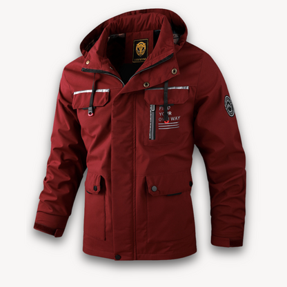 Men's Waterproof Hooded Jacket Lightweight Breathable
