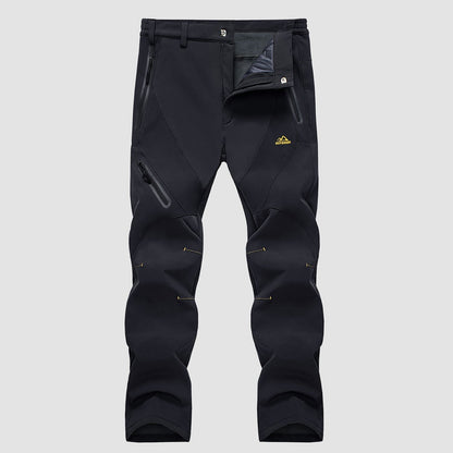 Men's Insulated Snow Pants Waterproof Fleece-Lined Black - Fashinoza