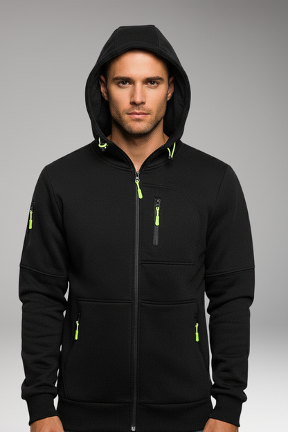 Men's Hooded Sports Jacket Zipper Pockets